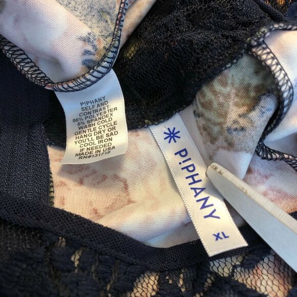 Piphany Career Shift Dress Knee Length Sleeveless Lace Boat Neck Size XL Blue - Picture 4 of 9